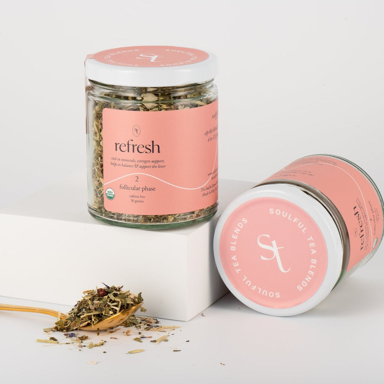 refresh blend - follicular phase glass jar