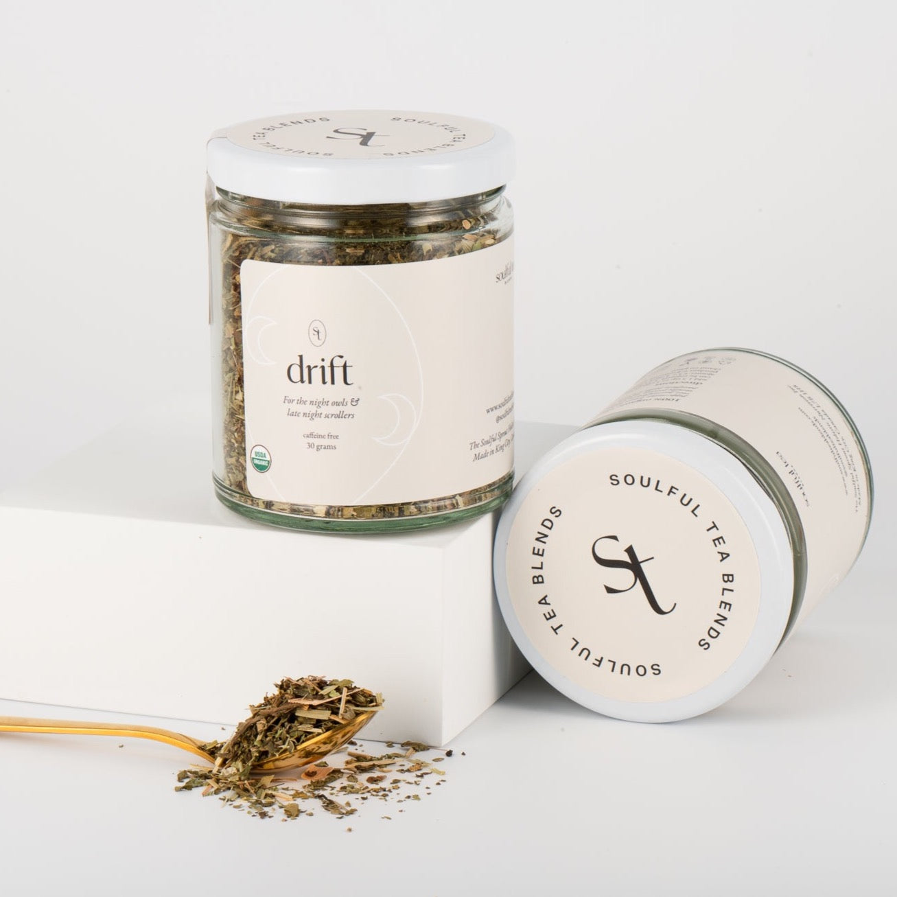 drift tea -a sleep blend for late night scrollers & night owls glass jar